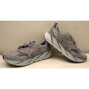 Hoka Women's 12.5 Men's 11.5 Gray Clifton L Suede Elite Terrain System Shoe